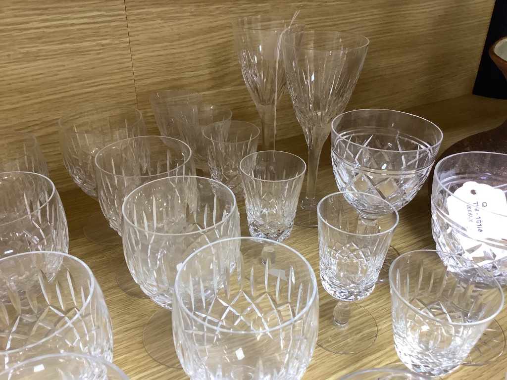 An Edinburgh Crystal Appin pattern part suite of table glass and other mixed table glassware